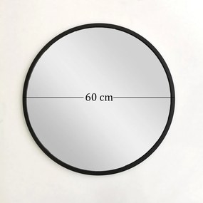 Espelho Siyah Metal – Preto – 60 cm x 60 cm x 2,2 cm