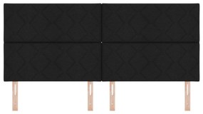 Cabeceira Design de Blocos de Diamante Preta 200 cm Tecido