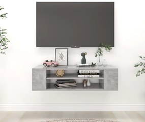 vidaXL Armário TV suspenso derivados de madeira cinzento cimento