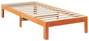 Cama sem colchão 90x200 cm pinho maciço castanho-mel