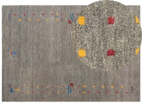 Tapete Gabbeh em lã cinzenta 160 x 230 cm SEYMEN Beliani