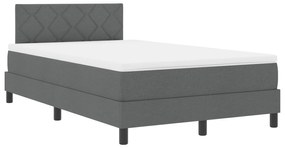 Cama Box Spring com Colchão Cinza Escuro 120x200 cm Tecido