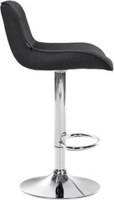 Banco alto em tecido com estrutura prateada 85-106 x 49 x 51 cm cinzento escuro
