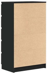 Armário de gavetas 60x36x103 cm derivados de madeira preto