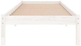 Estrutura cama pequena solteiro 75x190 cm madeira maciça branco