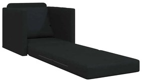 Sofá Cama 2-em-1 Preto 74x77x81 cm Tecido