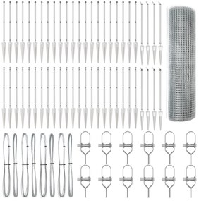 Cerca de Arame Soldado com 13 Estacas de Ancoragem 0.6x100 m Aço Galva