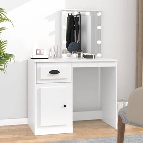 816768 vidaXL Toucador com luz LED 90x50x132,5 cm derivados de madeira branco