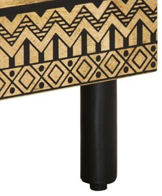 Mesa cabeceira 40x33x46cm madeira mangueira áspera maciça preto