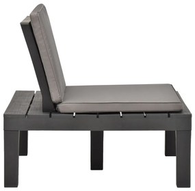 Cadeira lounge de jardim com almofadão plástico antracite