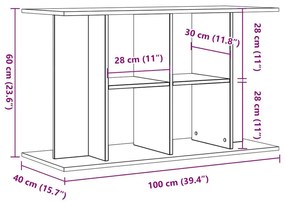 Suporte de aquário 100x40x60 cm deriv. de madeira madeira velha