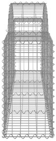 Cestos gabião arqueados 7 pcs 200x30x60/80 cm ferro galvanizado