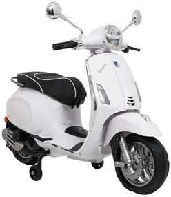 Vespa eletrica para crianças 12V ROMA, Rodas Espuma EVA, assento couro ecológico Branca
