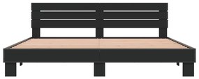 Estrutura de cama 180x200 cm derivados de madeira/metal preto