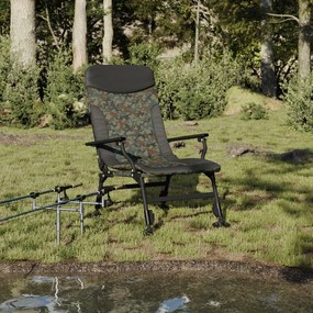 vidaXL Cadeira de pesca com apoios de braços dobrável camuflagem