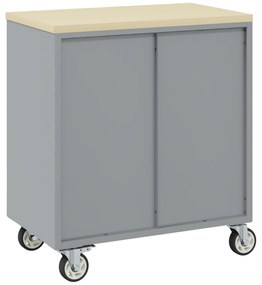 Gabinete de Ferramentas com Rodas e Portas Trancáveis Preto 75x45x85 c