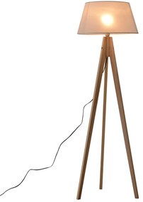Candeeiro de Pé Moderno para o Quarto, Sala de Estudo, Sala de Estar com Base de Tripé Inoxidável Abajur de Linho Bege 146 cm