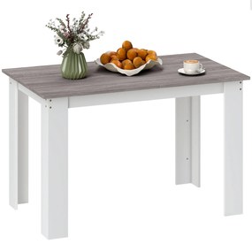 HOMCOM Mesa de Sala de Jantar para 4-6 Pessoas Mesa de Cozinha Retangular Estilo Moderno com Bancada de Melamina de Madeira Carga 50 kg 120x69x75 cm Cinza e Branco