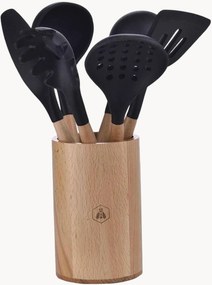 Utensílios de cozinha em silicone com suporte Ethan, conjunto de 8