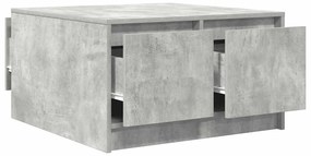 Mesa de centro com gavetas 70,5x70x40 cm cinzento-cimento