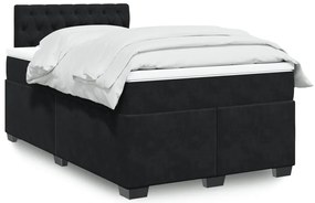 Cama boxspring com colchão 120x200 cm veludo preto