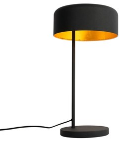 Candeeiro de mesa retro preto com interior dourado - Jinte