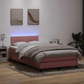 Cama com molas/colchão 120x220 cm veludo rosa