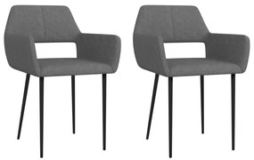 vidaXL Cadeiras de jantar 2 pcs tecido cinzento-escuro