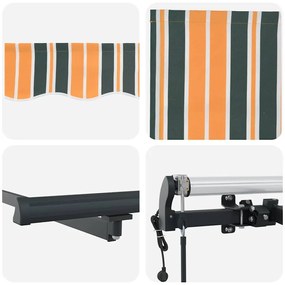 Toldo Retrátil Automático Verde e Amarelo 450x300 cm