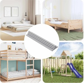vidaXL Barra Roscada 600 pcs Prateado Aço