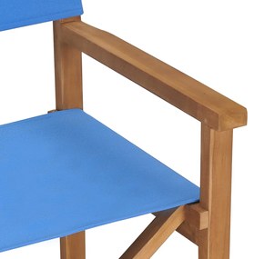Cadeira de realizador em madeira de teca maciça azul