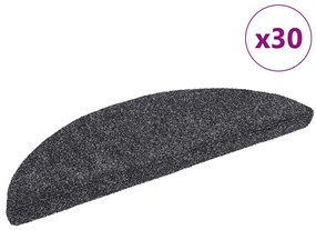 Tapetes de escada adesivos 30 pcs 56x17x3 cm cinzento-escuro