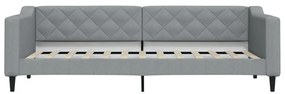 Sofá-cama com gavetão 80x200 cm tecido cinzento-claro