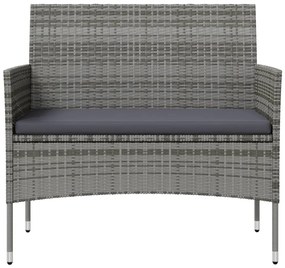 8 pcs conjunto lounge de jardim c/ almofadões vime PE cinzento