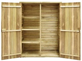 Abrigo p/ ferramentas de jardim 123x50x171 cm pinho impregnado