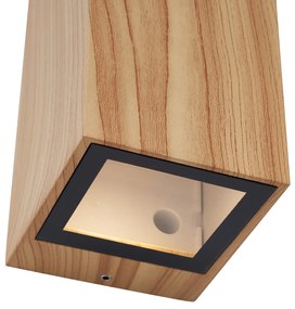 Candeeiro de Parede Escandinavo Madeira 2-Luzes GU10 70mm IP54 - Baleno Escandinavo