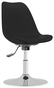 Cadeiras de jantar giratórias 4 pcs tecido preto