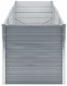 Canteiro elevado de jardim aço galvanizado 240x80x77cm cinzento
