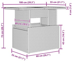 Conjunto de Sofá de Jardim com 7 Peças e Almofadas de Rattan Bege
