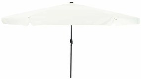 Parasol de Jardim vidaXL com Luzes LED ø395x245 cm Branco Areia