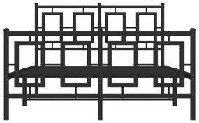 Estrutura de cama com cabeceira e pés 120x190 cm metal preto