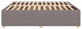 Cama sem colchão 200x200 cm tecido cinzento-acastanhado