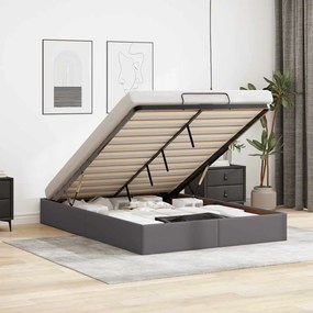 vidaXL Estrutura de cama otomana sem colchão 140x200 cm cinzento