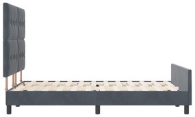 Cama de Veludo Cinza Escuro vidaXL 140x190 cm