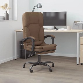 vidaXL Cadeira massagens escritório reclinável tecido castanho