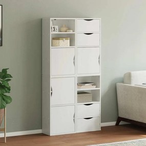 vidaXL Móveis de apoio 4 pcs ODDA pinho de madeira maciça branco
