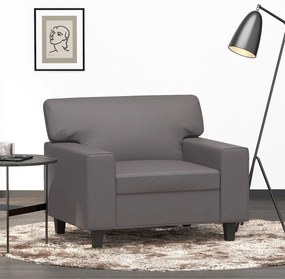 Poltrona 60 cm couro artificial cinzento