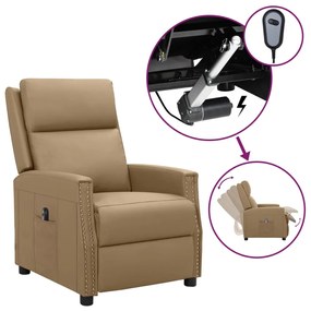 vidaXL Poltrona reclinável elétrica couro artificial cor cappuccino