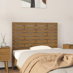 vidaXL Cabeceira de parede 96x3x63 cm pinho maciço castanho-mel