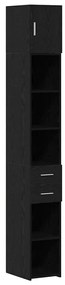 Armário de Armazenamento Slim vidaXL Carvalho Preto 30x42.5x225 cm Mad